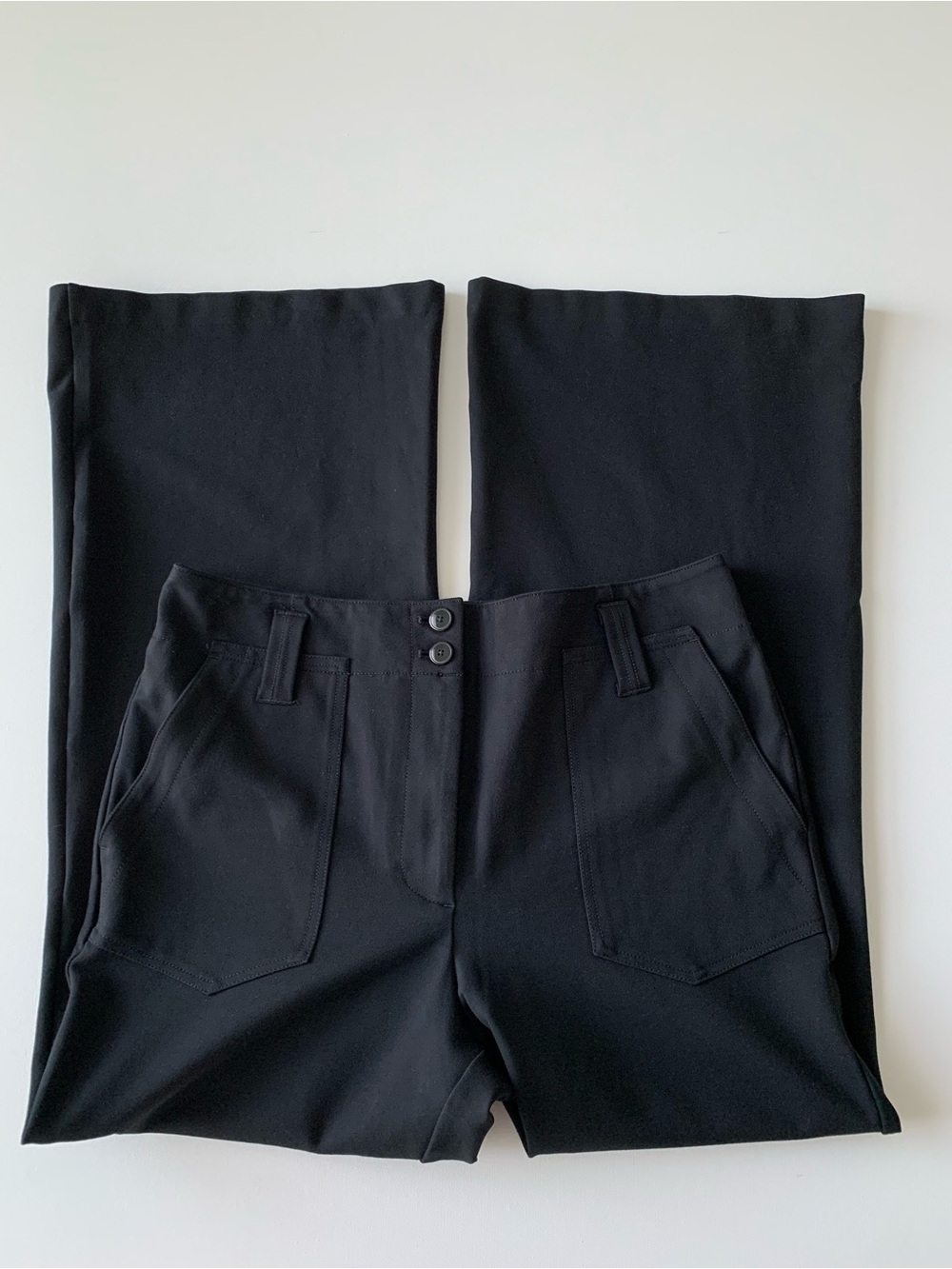Maeve by Anthropologie wide leg flare Black Pull-On Pants women’s size 14 - Picture 12 of 14